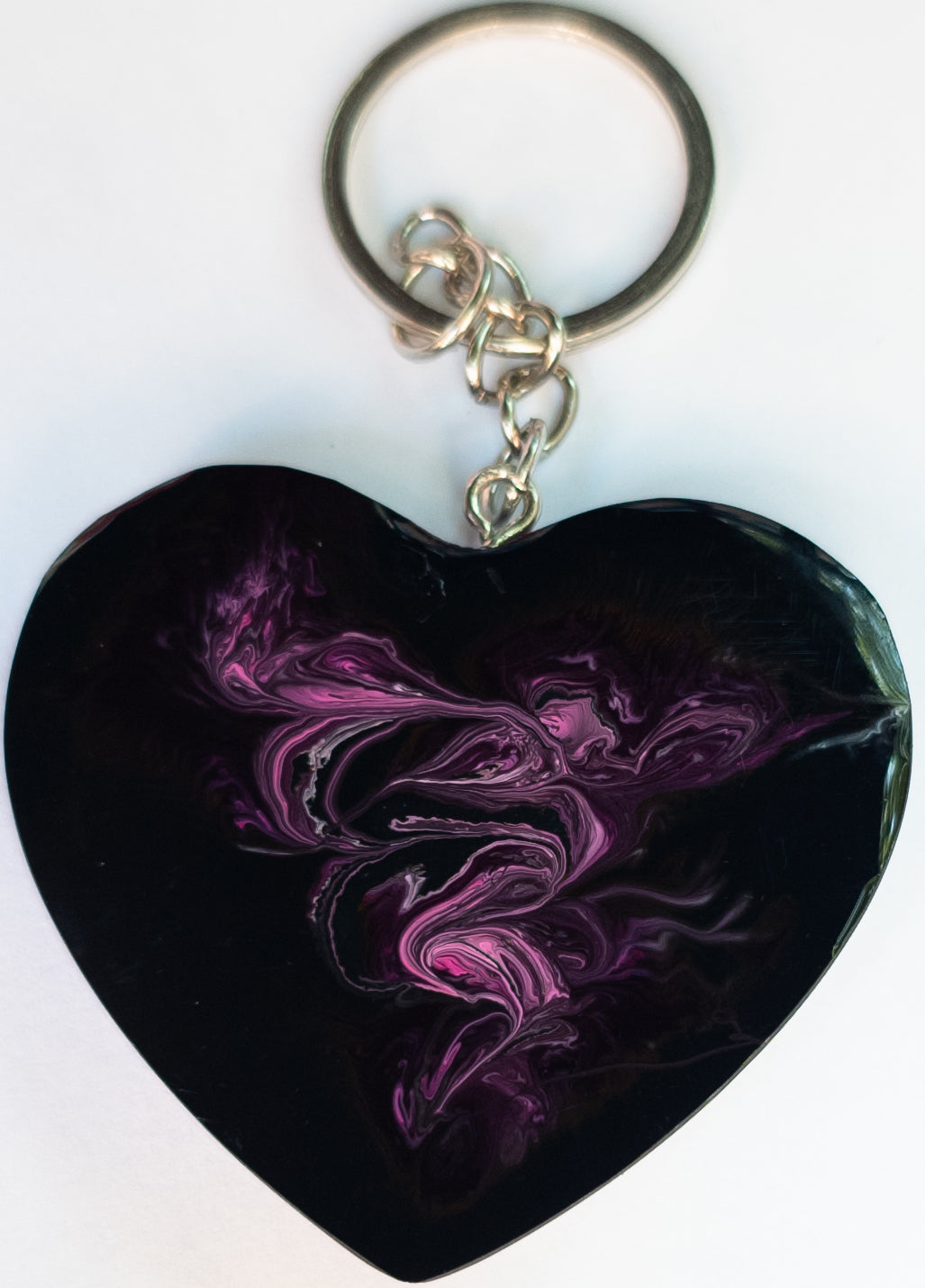 Flaming Dark Heart Keychain #35