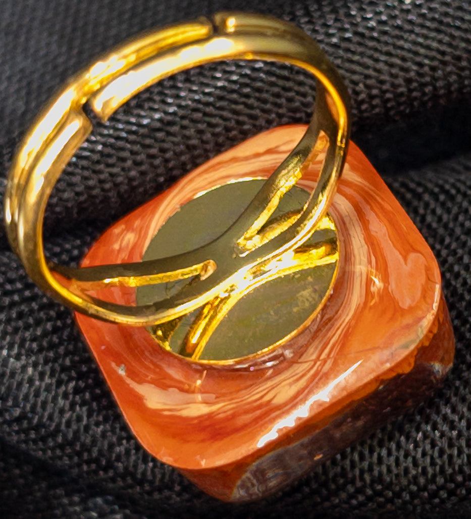 Fiery Star Adjustable Ring #54